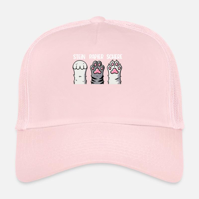 Katze Stein Papier Schere Pfote Spiel Lustige Trucker Cap