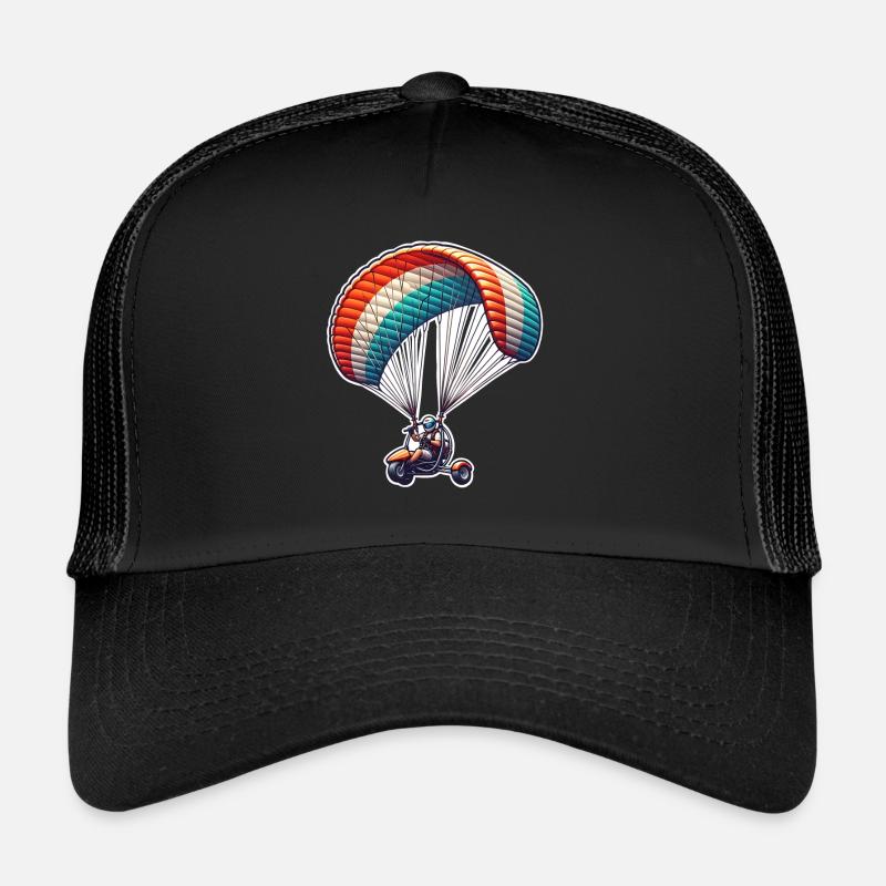 Moteur Paramoteur - Casquette trucker  - noir/noir