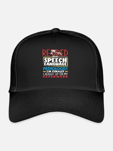 L’orthophoniste à la retraite enfin de la paperasse - Casquette trucker  - noir/noir - Devant