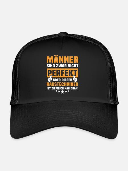 Dictons amusants de technicien de maison - Casquette trucker  - noir/noir - Devant