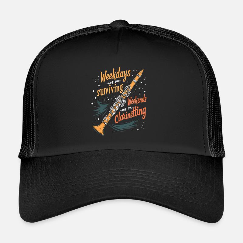 Klarinette Klarinettist - Trucker Cap - Schwarz/Schwarz