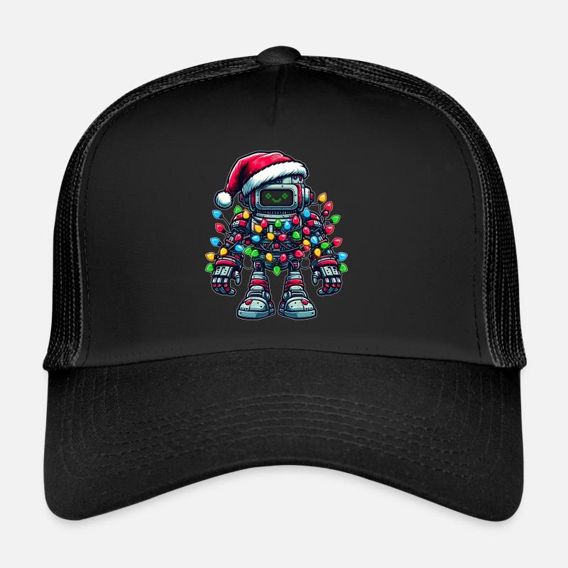 Roboter Robotertechnik Weihnachtsmütze Xmas - Trucker Cap - Schwarz/Schwarz