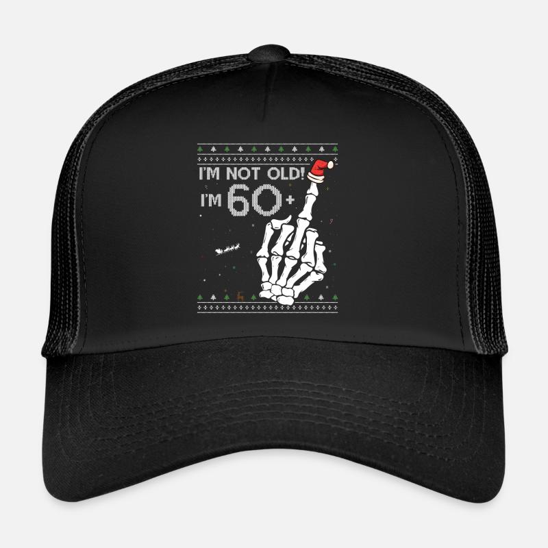 Jeg er 60 + 1 langfinger Grim Xmas Sweater til - Trucker cap - sort/sort