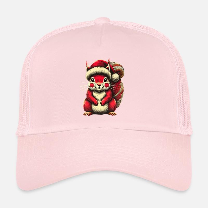 Écureuil mignon avec chapeau de Noël Casquette trucker 