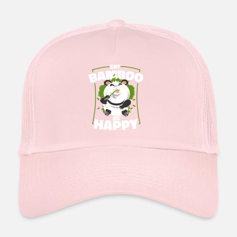 Manger Bambou Être Heureux Panda Ours Ami Amant Géant Casquette trucker 