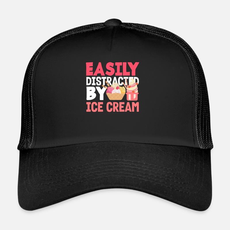 Facilement distrait de la crème glacée pour la crème glacée Casquette trucker 