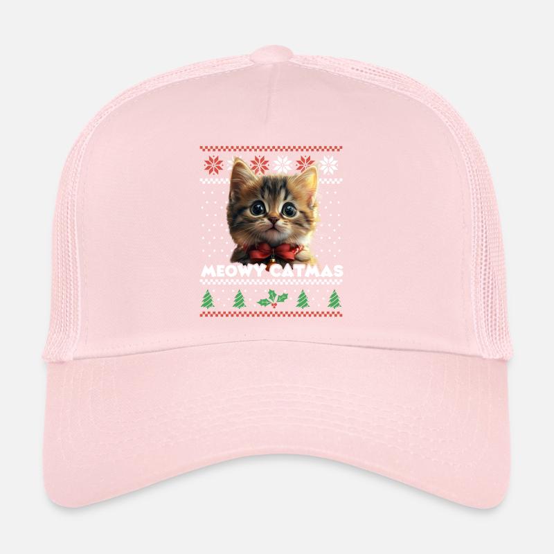 Le look de Noël assorti de Meowy Catma avec chaton Casquette trucker 