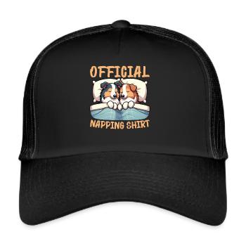 Official Sleeper Collie Lover Sleeps - Trucker Cap - black/black - Front