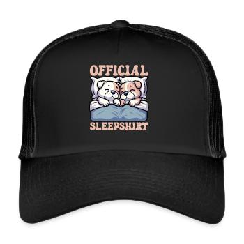 Official Sleeping House Bulldog Lover Lazy - Trucker Cap - black/black - Front