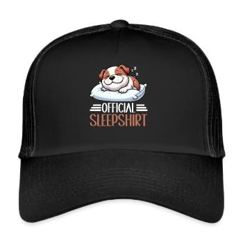 Official Sleeping House Bulldog Lover Lazy - Trucker Cap - black/black - Front