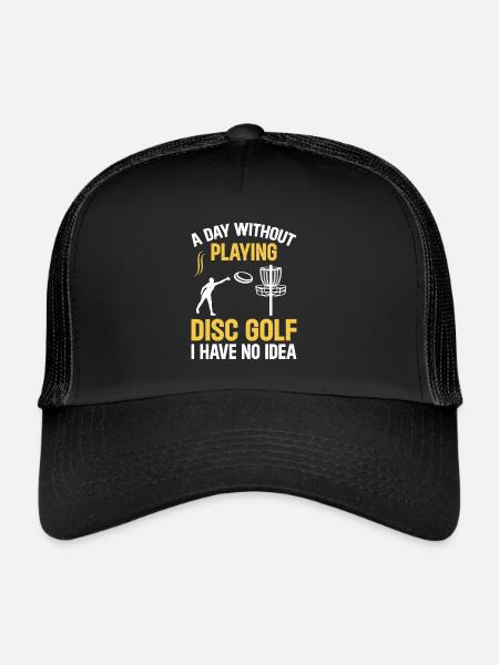 Disc golfeur - Une journée sans jouer au disc golf I Ha - Casquette trucker  - noir/noir - Devant