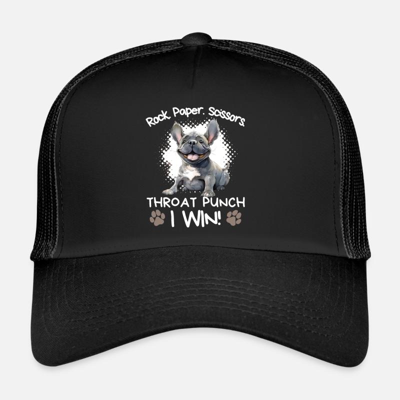 Roche Papier Ciseaux Bouledogue Français Drôle Casquette trucker 