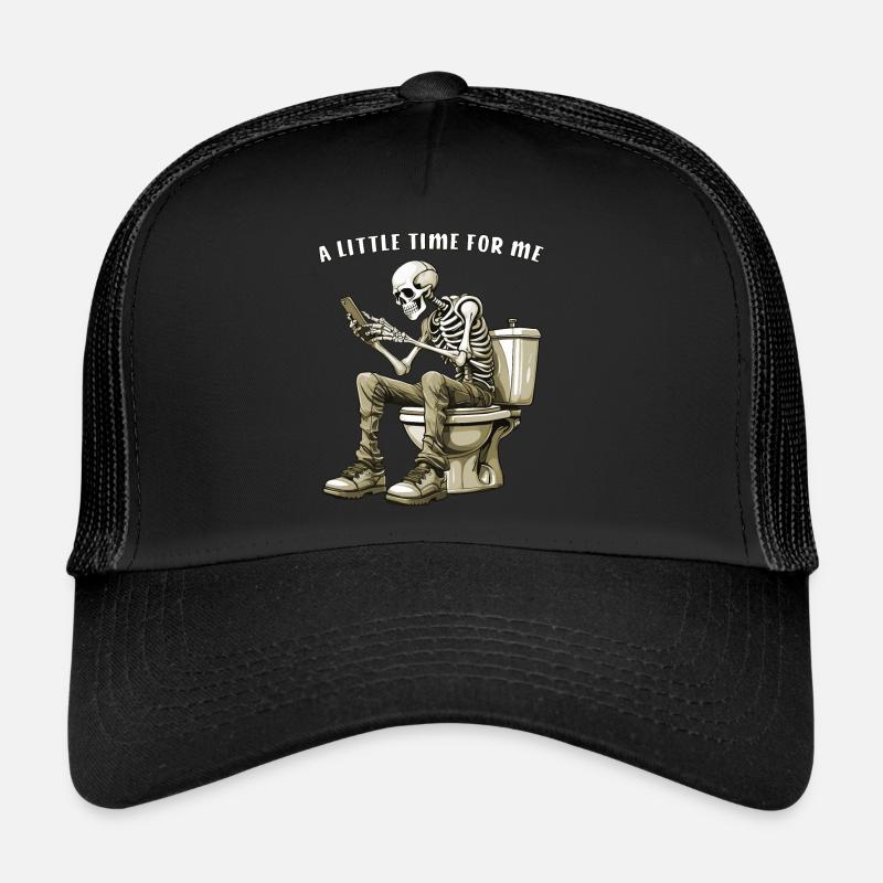 SKELETON TOILET A LITTLE TIME FOR ME - Trucker Cap - Schwarz/Schwarz