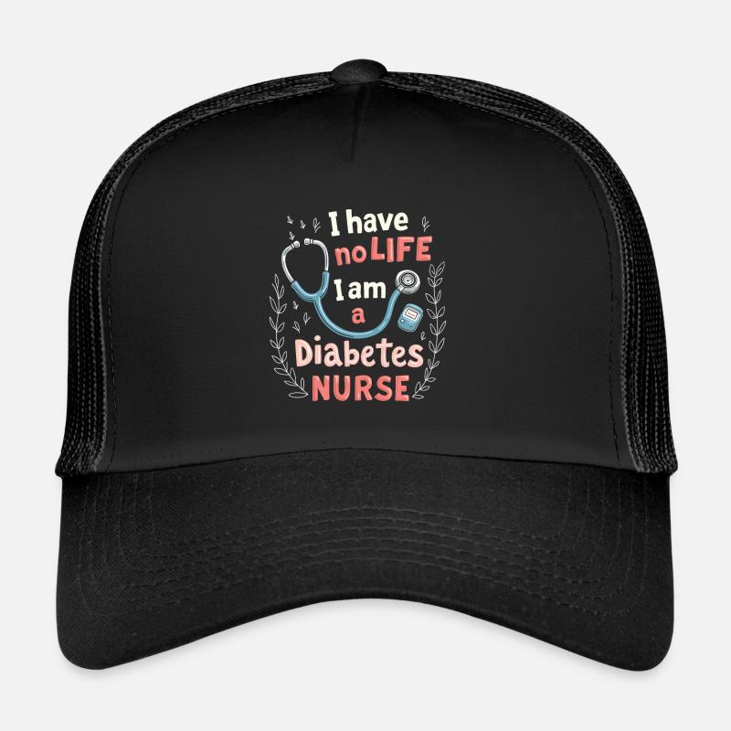 Diabetes Krankenschwester - Trucker Cap - Schwarz/Schwarz