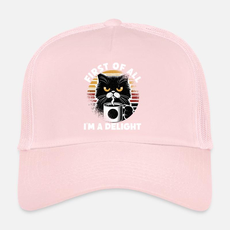 Au début, je suis un délice, un chat mécontent Casquette trucker 