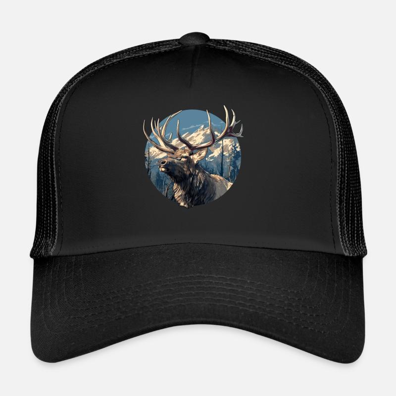 Elche Elch - Trucker Cap - Schwarz/Schwarz