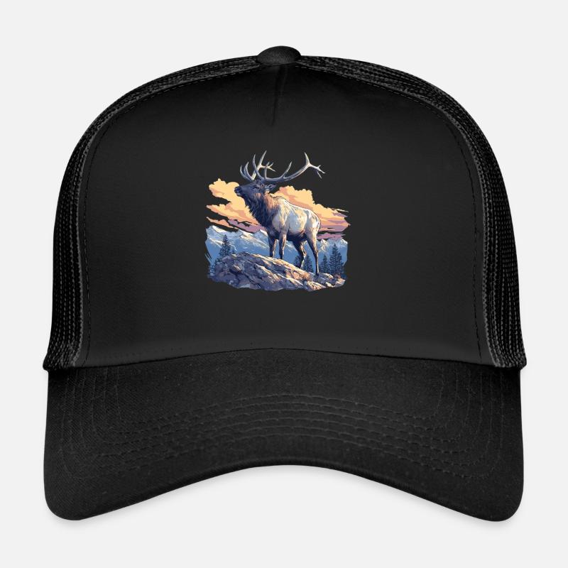 Elche Elch - Trucker Cap - Schwarz/Schwarz