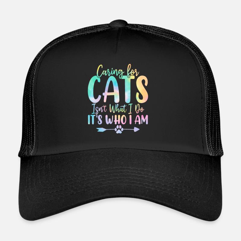 Prendre soin des chats n’est pas ce que je fais Cat Tie Dye Casquette trucker 