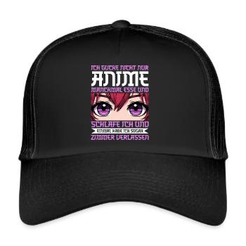 Anime Manga Otaku Japon Waifu Anime Girl Cosplay - Casquette trucker  - noir/noir - Devant