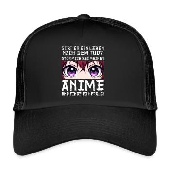 Anime Manga Otaku Japon Waifu Anime Girl Cosplay - Casquette trucker  - noir/noir - Devant