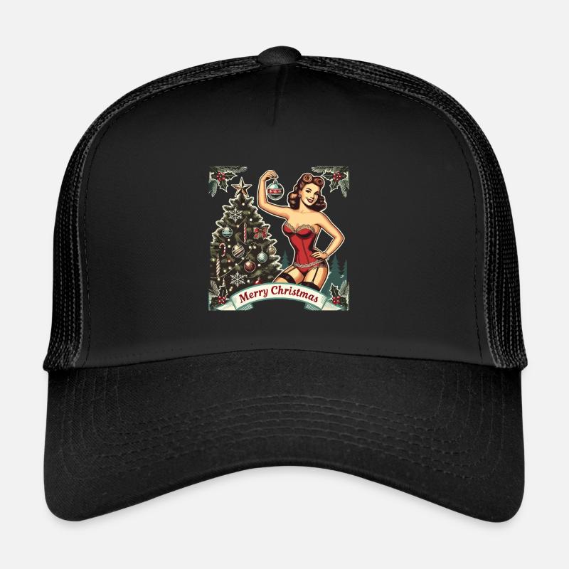 Pin-up de Noël style rétro vintage Casquette trucker 