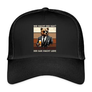 How does the bear do? The bear makes you empty! Jollier - Trucker Cap - black/black - Front