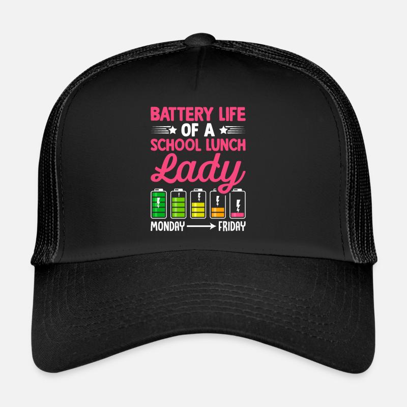 Cafeteria-Arbeiter Batterie Leben einer Schule Mit - Trucker Cap - Schwarz/Schwarz