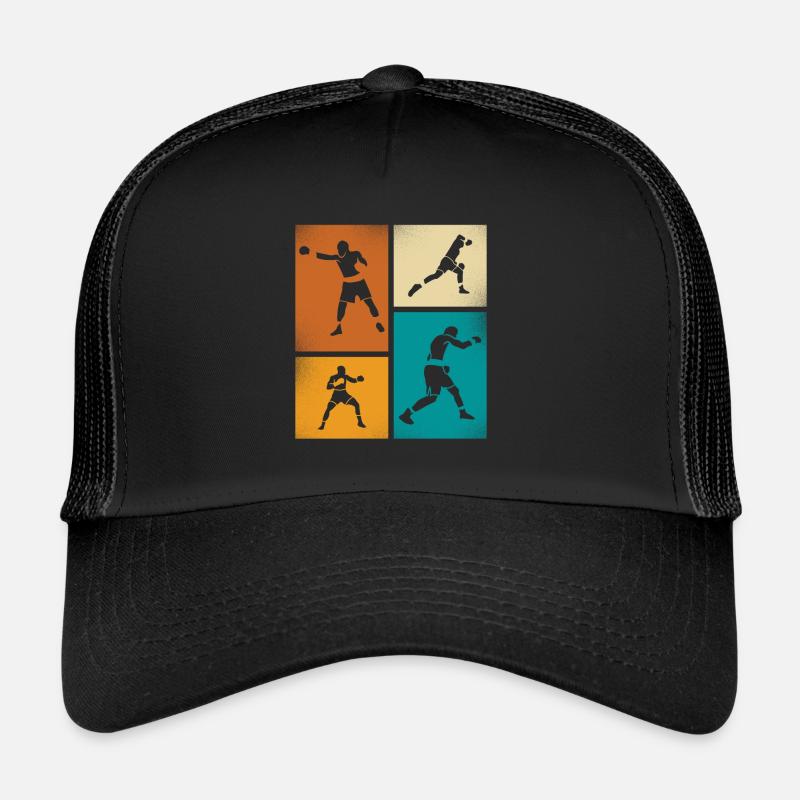 Art de la silhouette de boxe rétro Casquette trucker 