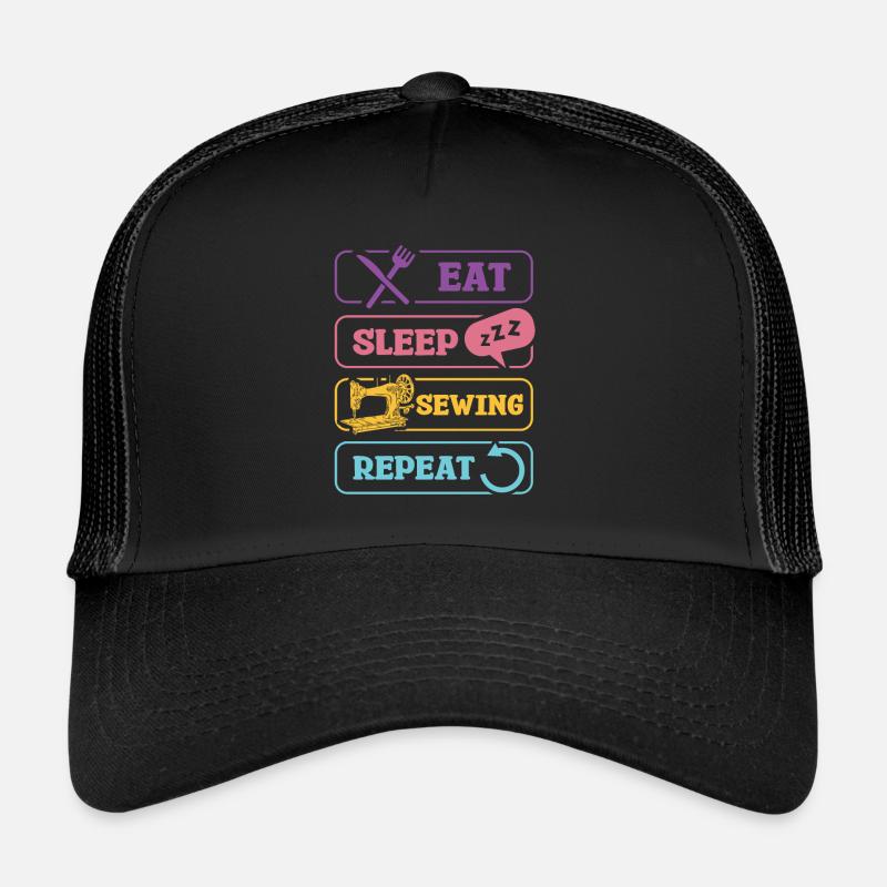 Manger Dormir Couture Répéter Couture Créative Casquette trucker 