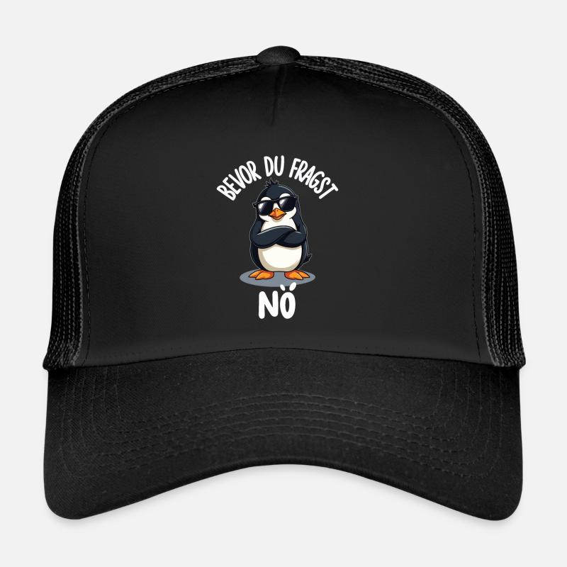 Bevor Du Fragst Nö Pinguin - Trucker Cap - Schwarz/Schwarz