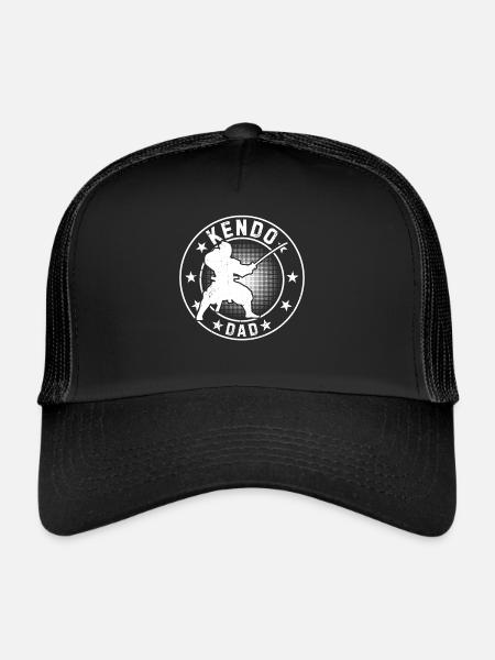 Kendo Combattant Papa Kendo Lutteur Kendo Papa - Casquette trucker  - noir/noir - Devant