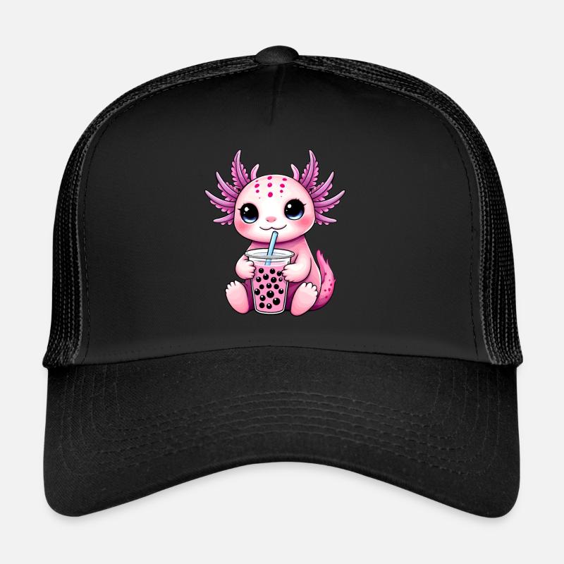 Axolotl Bubble Tea - Trucker Cap - Schwarz/Schwarz
