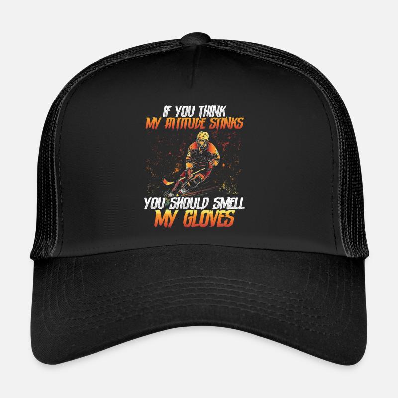 Eishockey Spieler Eishockey Geschenk - Trucker Cap - Schwarz/Schwarz