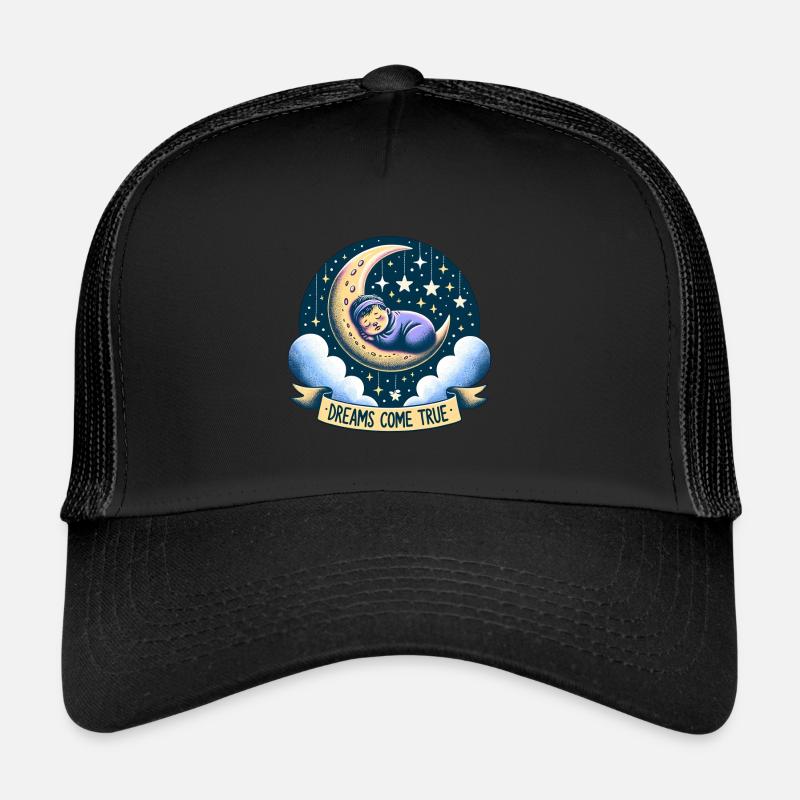 Rêves devenus réalité : un bébé endormi sur la lune dans le Casquette trucker 