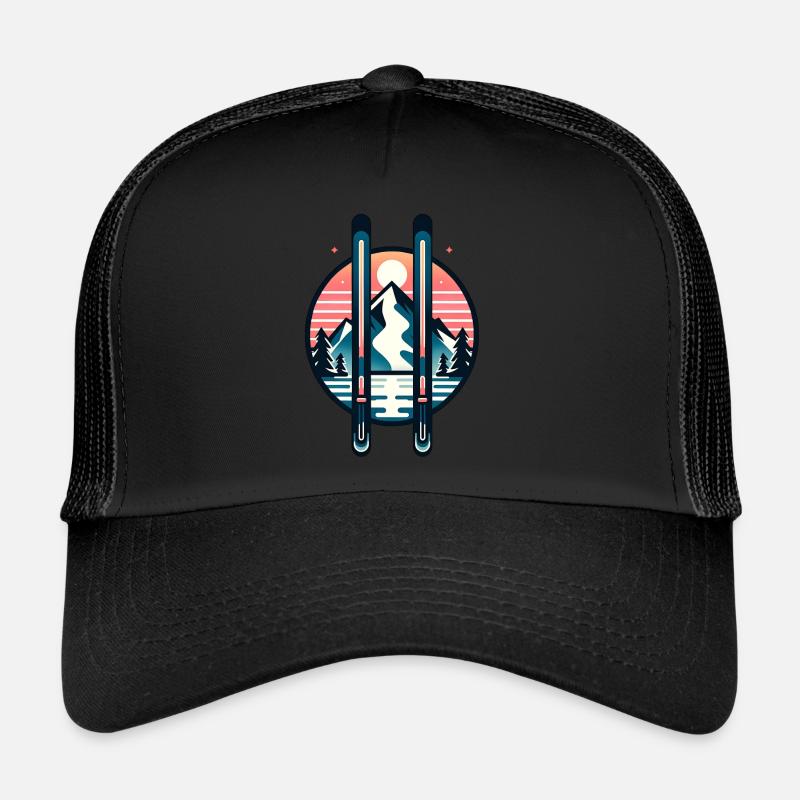 Aventure de ski Sunset Mountains Casquette trucker 