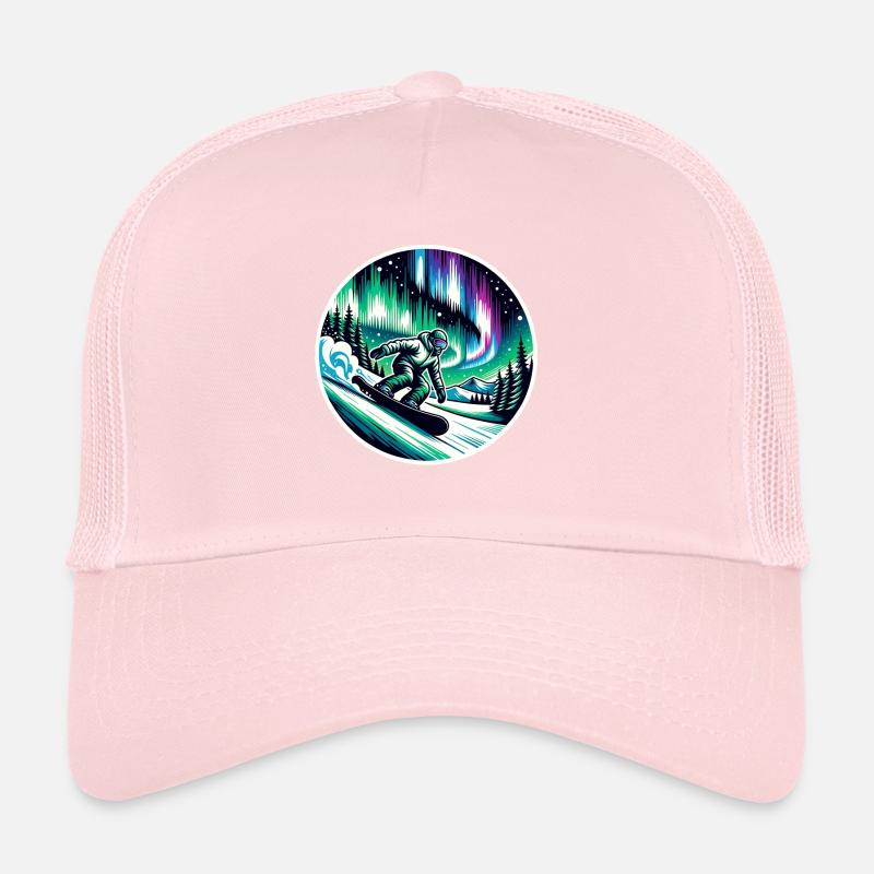 Snowboarden Unter Polarlichtern Trucker Cap