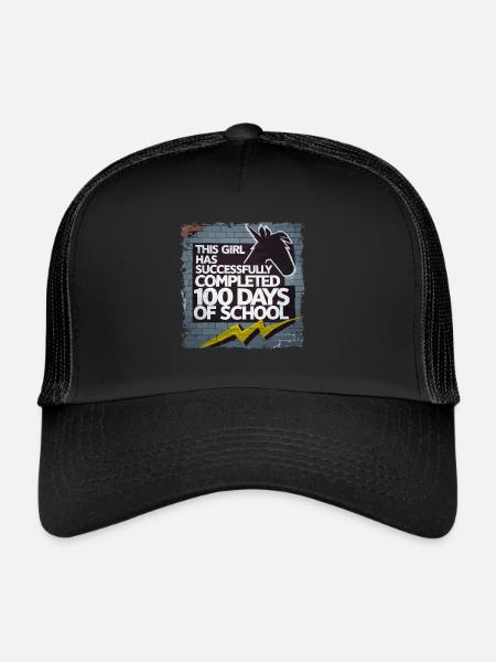 Tenue drôle professeur & élève 100 jours d’école - Casquette trucker  - noir/noir - Devant