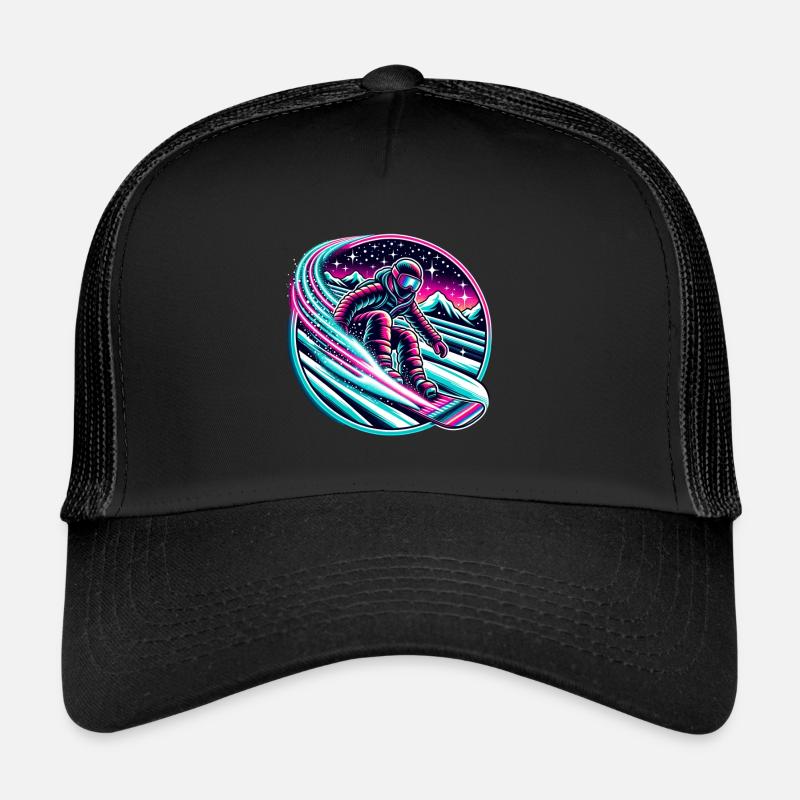 Aventure en snowboard la nuit Casquette trucker 