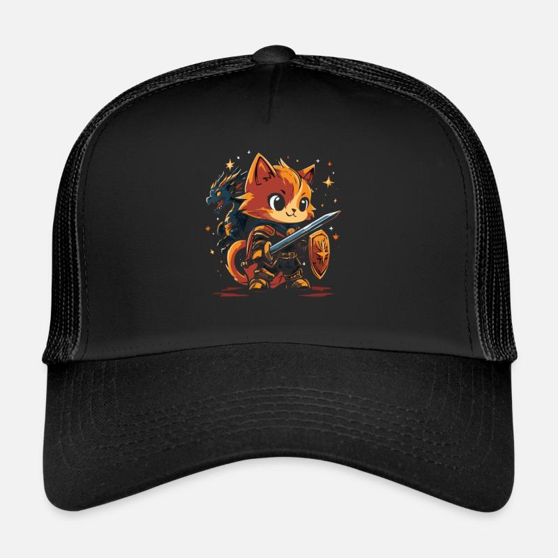 Chat Chevalier et Dragon : Aventure Casquette trucker 
