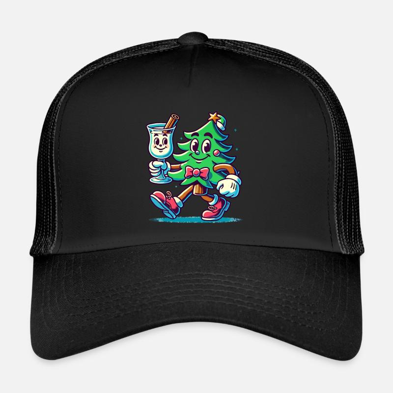 Joyeux sapin de Noël style rétro Casquette trucker 