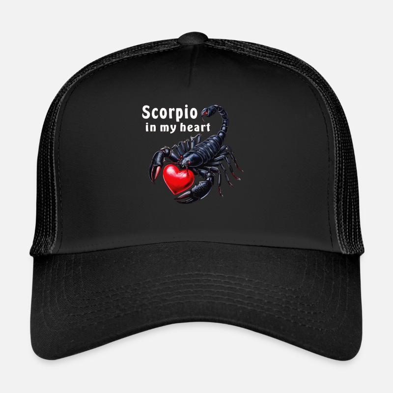 Scorpio in my heart - Trucker Cap - Schwarz/Schwarz