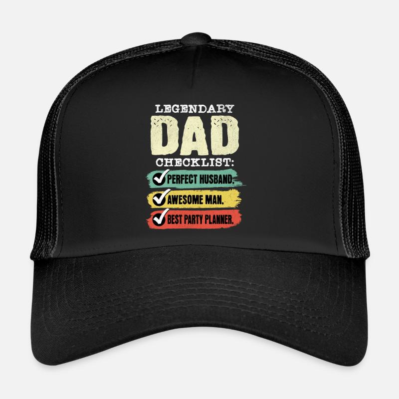 Papa Partyplaner Vatertag - Trucker Cap - Schwarz/Schwarz