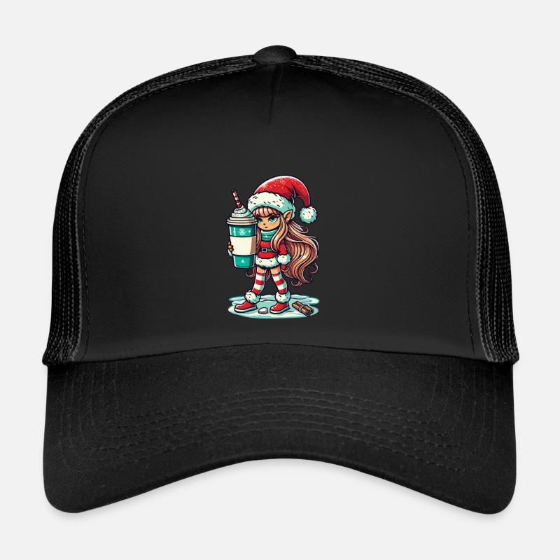 Christmas gnome with coffee Trucker Cap
