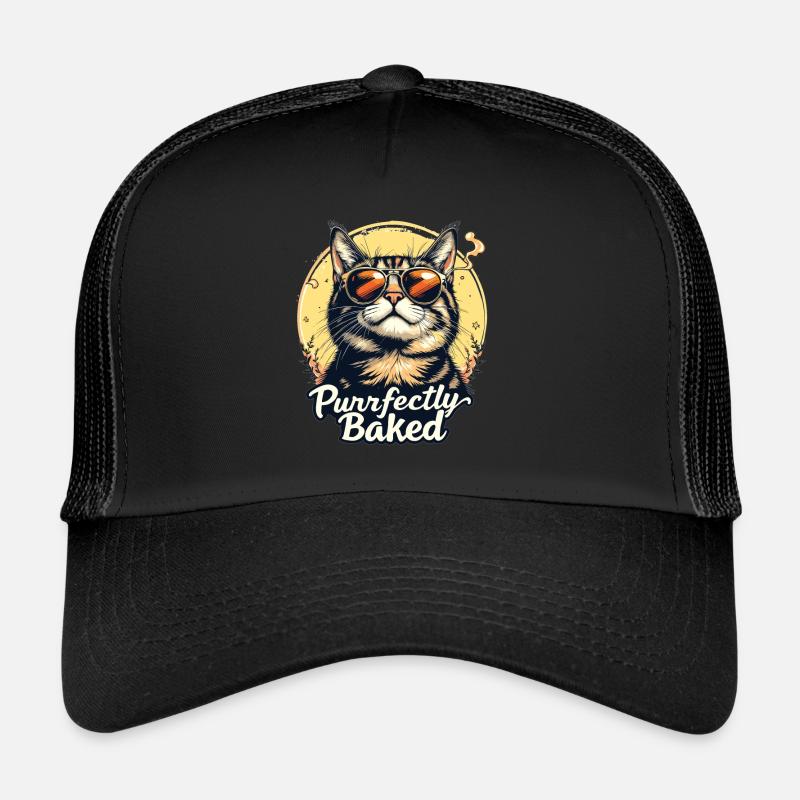 Chat parfaitement cuit Drôle de chat Dicton de chat Casquette trucker 