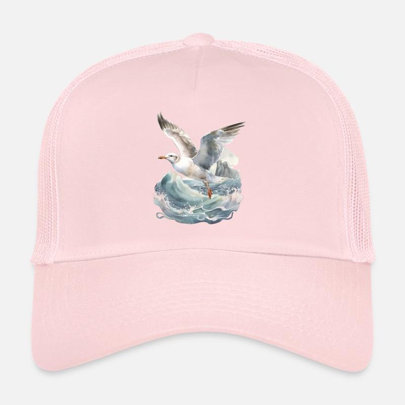storm, sea, waves, coast, seagull, seagulls, maritime Trucker Cap