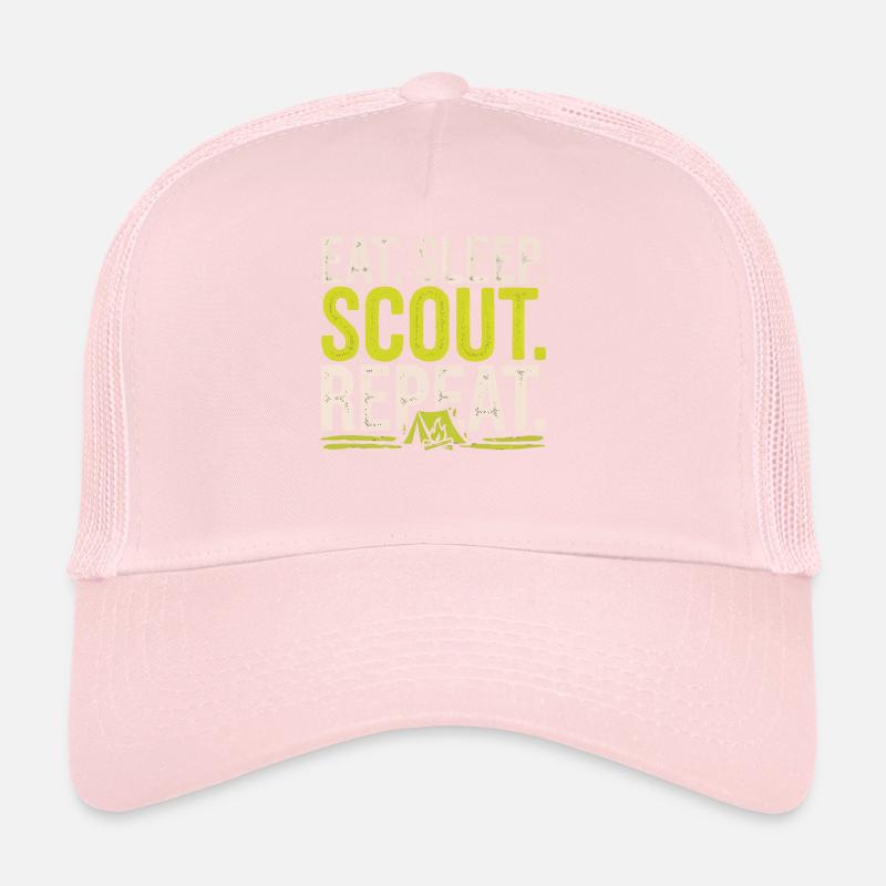 Chef scout Tente de camping autour d’un feu de camp Casquette trucker 
