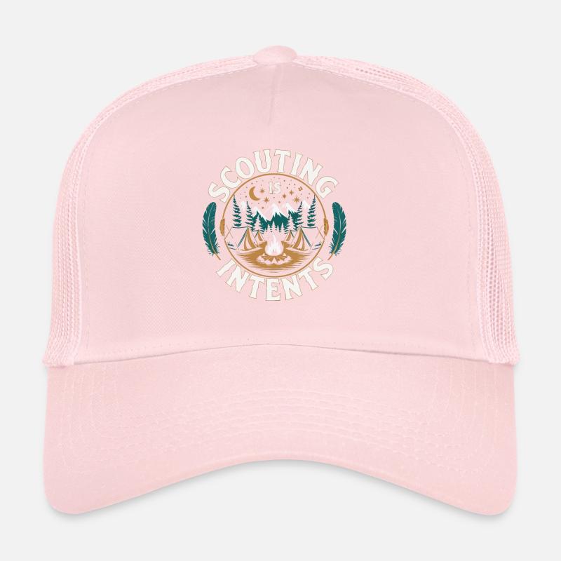Chef scout Tente de camping autour d’un feu de camp Casquette trucker 