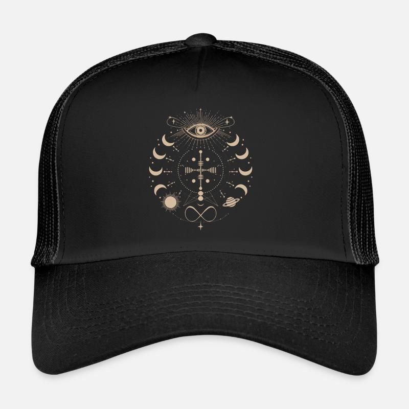 Kosmische Energie Lebensenergie Universelle Kraft - Trucker Cap - Schwarz/Schwarz