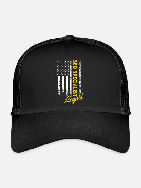 Légende du responsable SEO - Casquette trucker  - noir/noir - Devant
