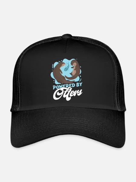 Loutre propulsée par des loutres - Casquette trucker  - noir/noir - Devant